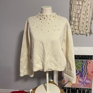 & Other Stories Oversized Pearl decoration knit sweater